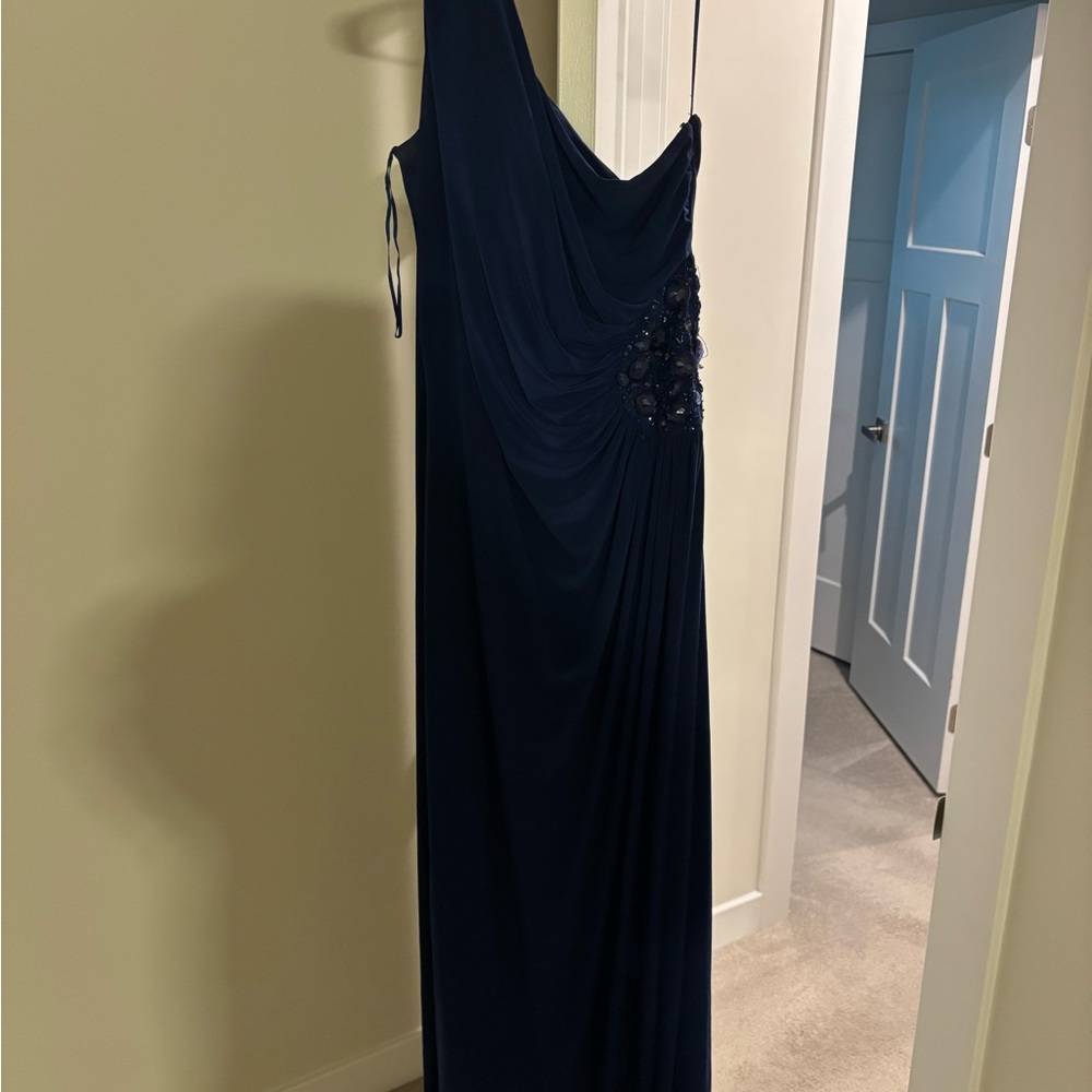 JS Boutique One Shoulder Navy Dress